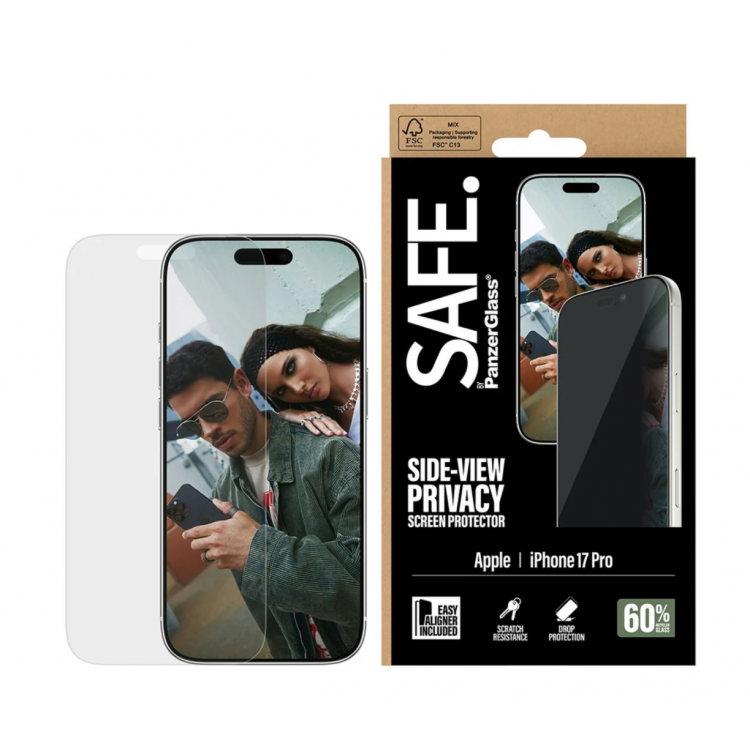 PanzerGlass Γυαλί προστασίας Privacy SAFE. Case Friendly 0.3MM Ultra- Wide Fit w. EasyAligner για Apple iPhone 17 PRO 6.3 2025 - PG-SA21834
